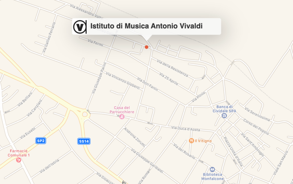 mappa istituto di musica vivaldi